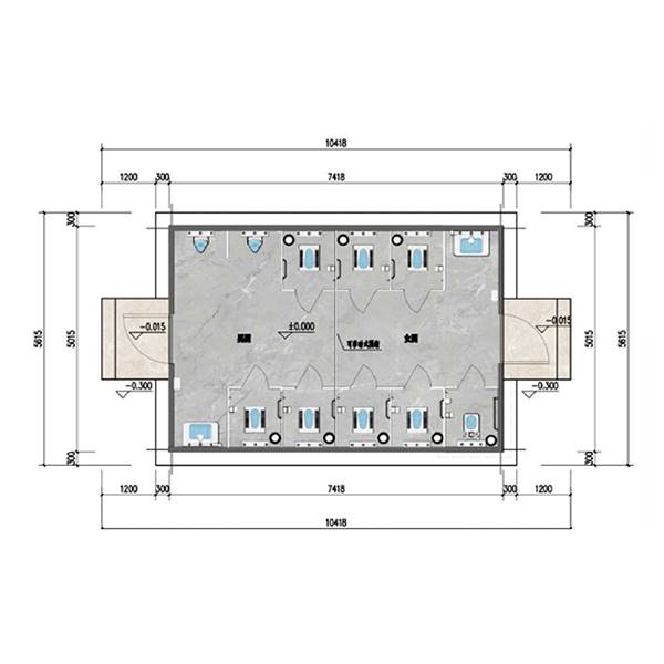 Туалетный модуль с покатой крышей,, 12CS