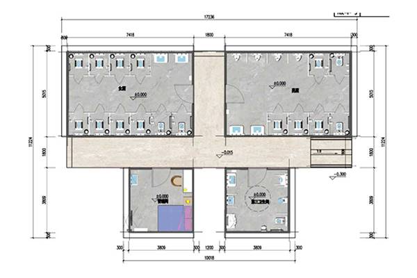 Туалетный модуль с плоской крышей, 30 CS